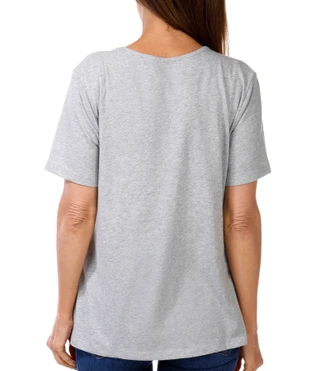 Thumbnail 2: Coral Bay Women's Short Sleeve Bling Flag Crew Neck Top 