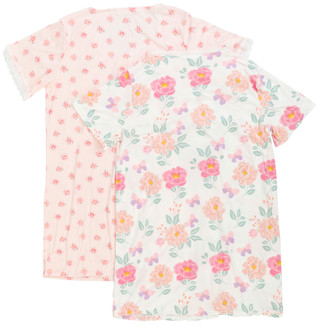 Thumbnail 2: Catherine Malandrino Plus 2 Pk Short Sleeve Floral V Neck Night Gowns 