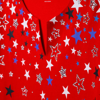 Thumbnail 2: Coral Bay Petite Short Sleeve Embellished Stars Split Neck Top 