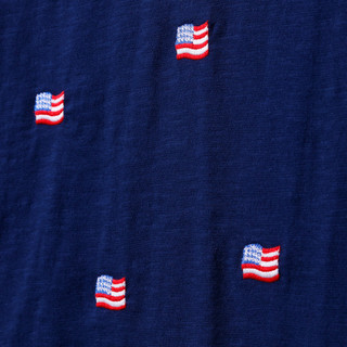 Thumbnail 3: Coral Bay Petite Short Sleeve Embroidered Flag V Neck Top 