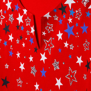 Thumbnail 4: Coral Bay Women's Short Sleeve Embellished Stars Split Neck Top 