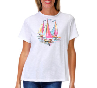Thumbnail 1: Coral Bay Petite Short Sleeve Graphic Tee 