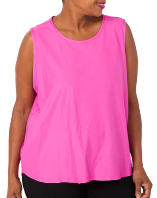 Thumbnail 1: Brisas Plus Sleeveless Linear Knit Tank Top 