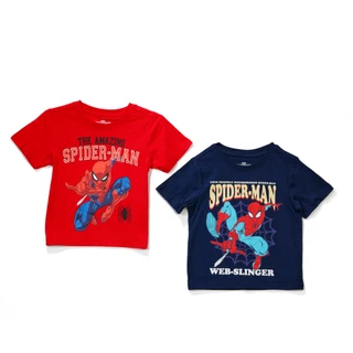 Thumbnail 1: Marvel Little Boys 2 Pk Short Sleeve Spiderman Shirts 