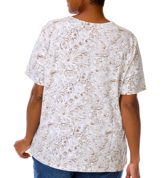 Thumbnail 3: Coral Bay Plus Short Sleeve Henley V Neck Top 
