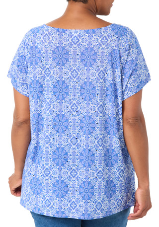 Thumbnail 2: Coral Bay Women's Plus Short Sleeve Disco Tee 