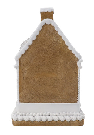 Thumbnail 3: Magical Season 12" LED Resin Traditional Brown & White Gingerbread House 