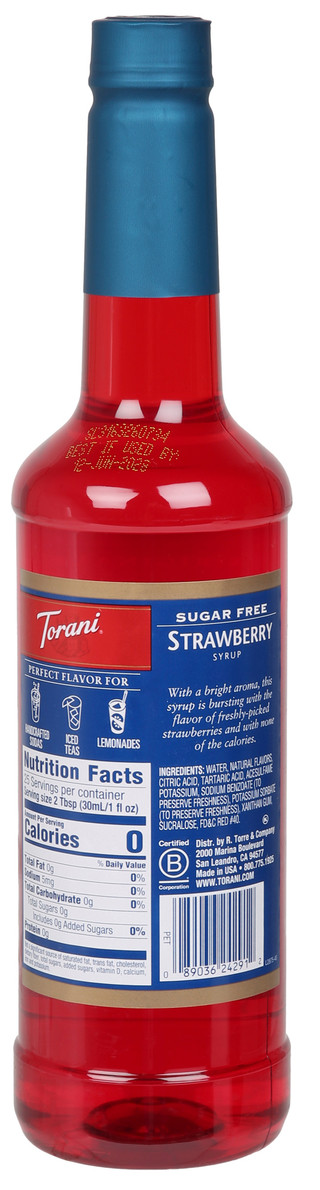 Thumbnail 2: Torani  25 oz Strawberry Syrup  