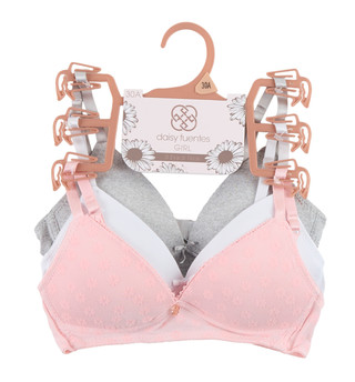 Thumbnail 1: daisy fuentes Girls 3 Pk Wire Free Padded Bras 