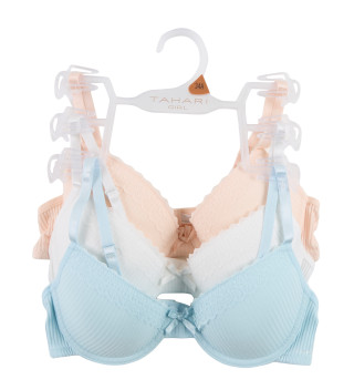 Thumbnail 1: Tahari Girls 3 Pk Enhanced Support Wire Bras 