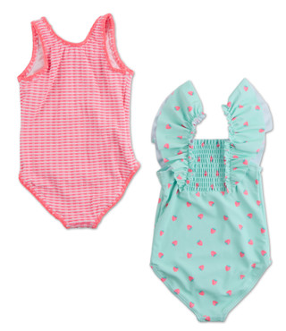 Thumbnail 2: BMAGICAL Little Girls 2 Pk One Piece Swimsuit Set 