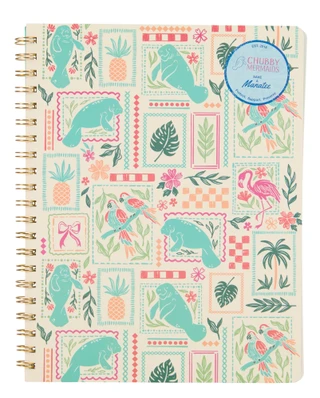 Thumbnail 1: Chubby Mermaids Floral Manatee Spiral Notebook 