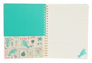 Thumbnail 2: Chubby Mermaids Floral Manatee Spiral Notebook 