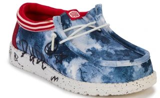 Thumbnail 1: Hey Dude Boys Americana Wally Y Varsity Jacket Slip-on Loafers 