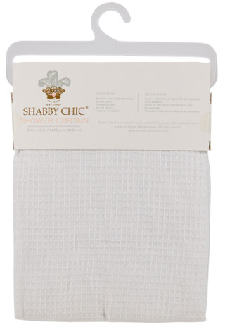 Thumbnail 2: SHABBY CHIC 72x72 Solid Waffle Shower Curtain  