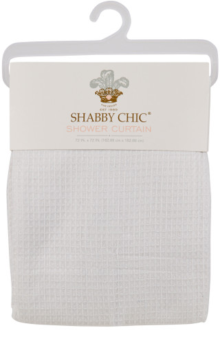 Thumbnail 1: SHABBY CHIC 72x72 Solid Waffle Shower Curtain  