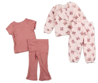 Thumbnail 2: Nannette Baby Girls 4 Pc Mix & Match Pants Set 