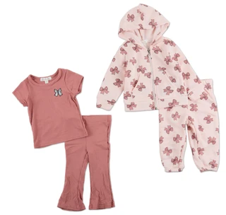 Thumbnail 1: Nannette Baby Girls 4 Pc Mix & Match Pants Set 