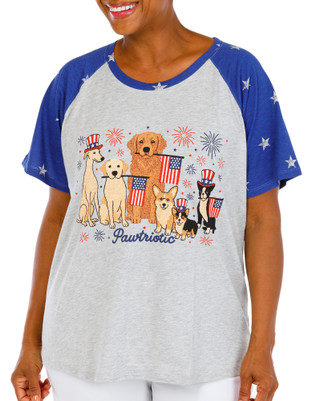 Thumbnail 1: Sable Sky Women's Plus Americana Dog Top 