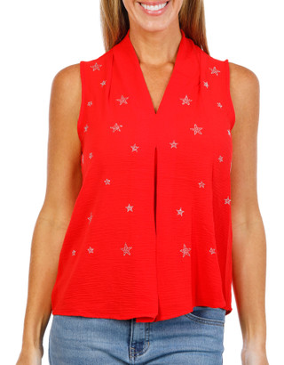 Thumbnail 1: Ava & Grace Women's Sleeveless Rhinestone Star Top 