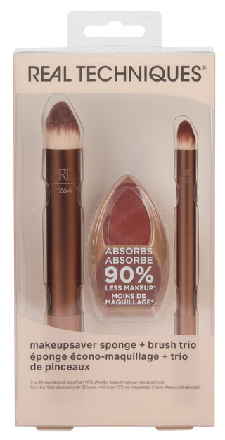 Thumbnail 1: Real Techniques 3 Pc Makeup Saver Sponge & Brush Set 