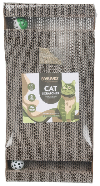 Thumbnail 1: BRILLIANCE 100% Natural Cat Scratcher with Balls & Catnip 