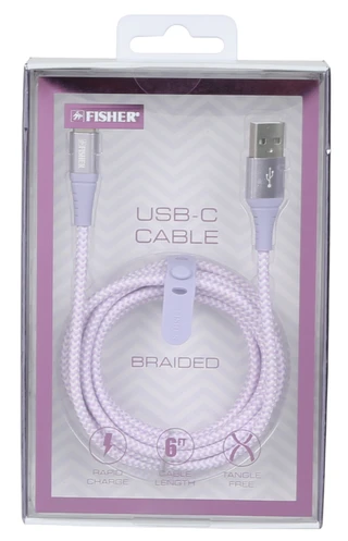Thumbnail 1: Fisher 6 ft USB-C Rapid Charge Braided Cable 