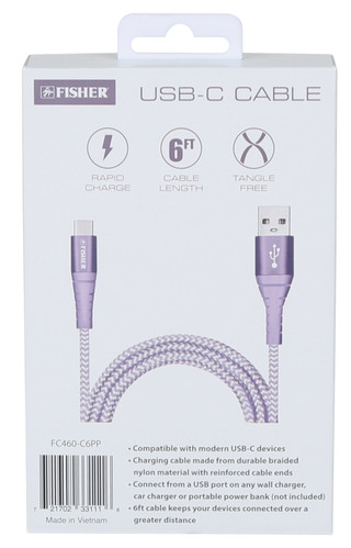 Thumbnail 2: Fisher 6 ft USB-C Rapid Charge Braided Cable 