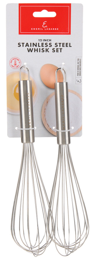 Thumbnail 1: Emeril Lagasse 2 Pk Stainless Steel Whisk Set 
