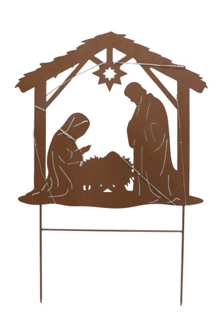 Thumbnail 1: Magical Season 26" LED Brown Nativity Yard Stake 
