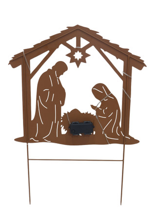 Thumbnail 2: Magical Season 26" LED Brown Nativity Yard Stake 