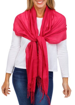Thumbnail 1: Jessica McClintock Lightweight Glitter Soft Fringe Shawl 