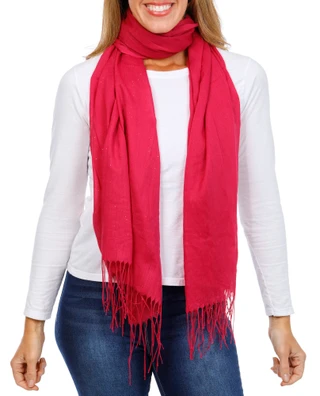 Thumbnail 2: Jessica McClintock Lightweight Glitter Soft Fringe Shawl 