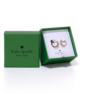 Thumbnail 2: KATE SPADE Gold Mini Pearl Huggie Hoop Earrings 