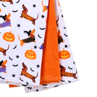 Thumbnail 3: Rockhill Home 3 Pk Haunted Howler Halloween Kitchen Towels 