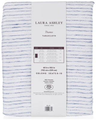 Thumbnail 2: Laura Ashley Thames Jacquard Blue Tablecloth 60x102 