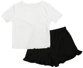 Thumbnail 2: SECONDARY Big Girls 2 Pc Short Sleeve Graphic Tee Short Set 