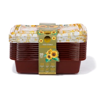 Thumbnail 1: CORE KITCHEN 20 Pc Sunflower Food Storage Containers 