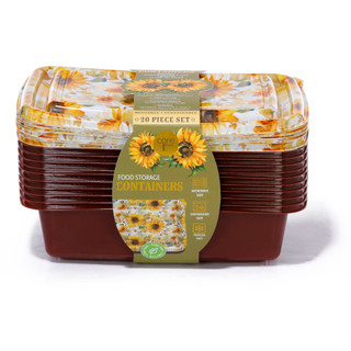 Thumbnail 4: CORE KITCHEN 20 Pc Sunflower Food Storage Containers 