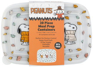 Thumbnail 2: Peanuts 20 Pc Harvest Snoopy Sweater Meal Prep Containers 