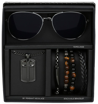 Thumbnail 1: AMERICAN EXCHANGE Men's 3 Pc Sunglasses & Bracelet Box Set 