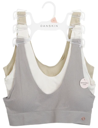 Thumbnail 1: Danskin Women's 3 Pack Seamless Ribbed Bras 