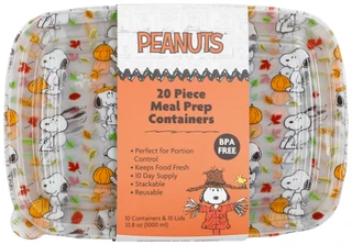 Thumbnail 2: Peanuts 20 Pc Harvest Snoopy Pumpkin Meal Prep Containers 