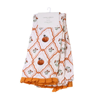 Thumbnail 1: Laura Ashley 2 Pk Pumpkin Trellis Pinfold Kitchen Towels 
