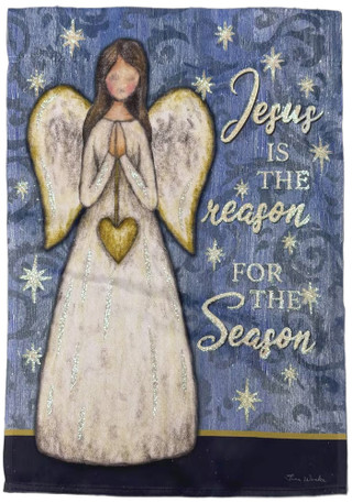 Thumbnail 1: Carson Home Accents Glitter Christmas Angel Outdoor Decoration 