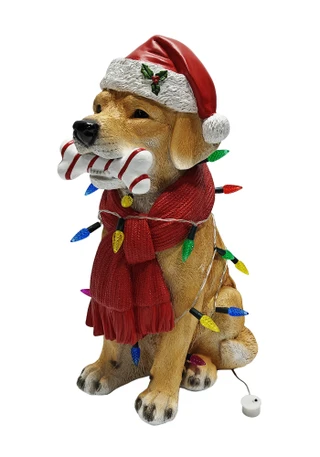 Thumbnail 2: Magical Season 18" LED MGO Dog with Scarf Christmas Decor 