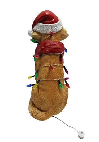 Thumbnail 3: Magical Season 18" LED MGO Dog with Scarf Christmas Decor 