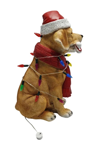 Thumbnail 4: Magical Season 18" LED MGO Dog with Scarf Christmas Decor 