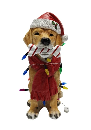 Thumbnail 5: Magical Season 18" LED MGO Dog with Scarf Christmas Decor 