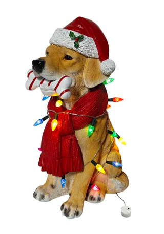 Thumbnail 1: Magical Season 18" LED MGO Dog with Scarf Christmas Decor 